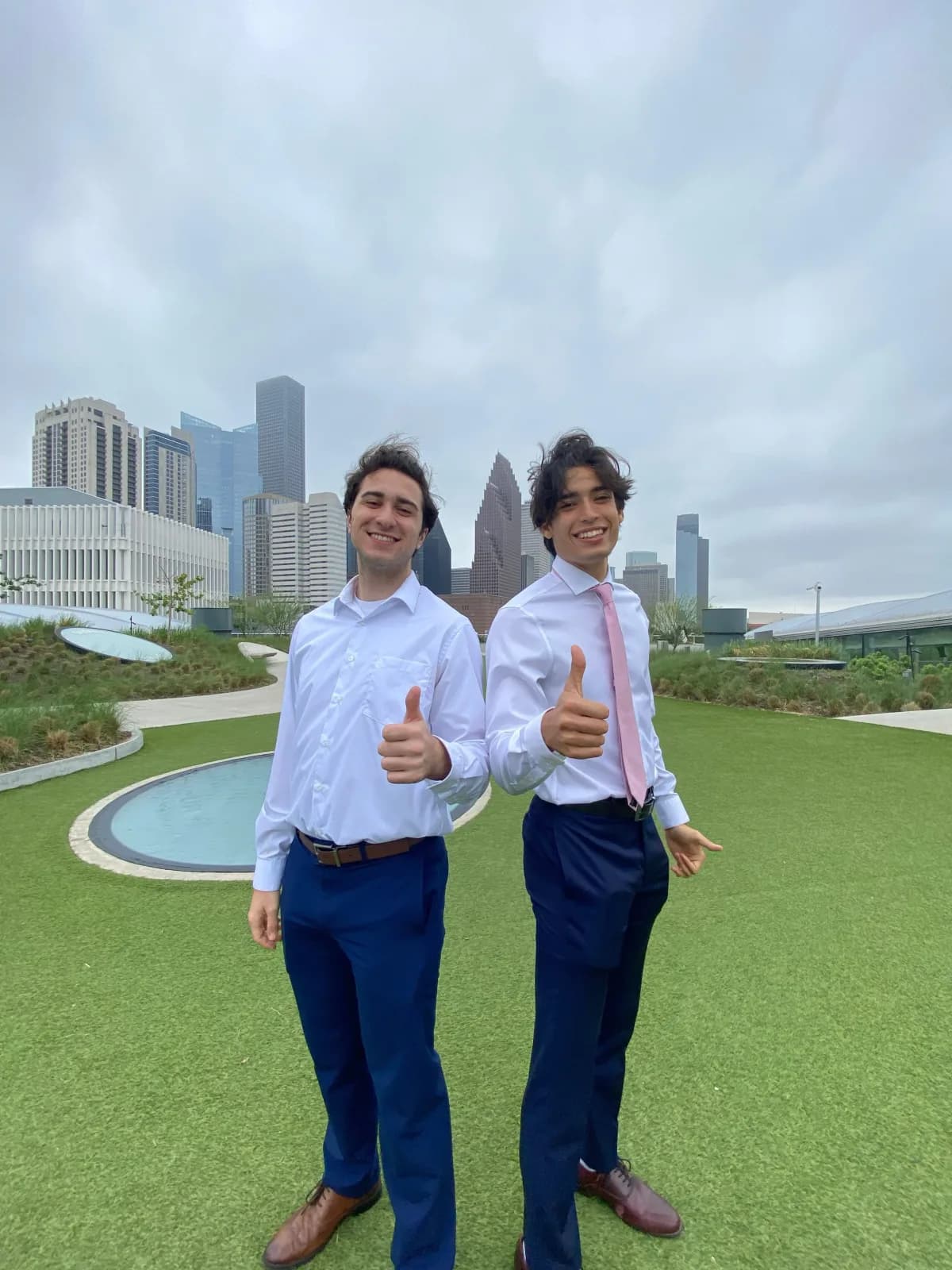 Members in front of the Austin skyline on the TASK Trip.